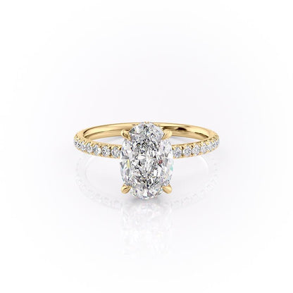 2.10 CT Oval Cut Solitaire Pave Setting Moissanite Engagement Ring 11