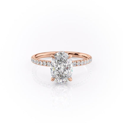 2.10 CT Oval Cut Solitaire Pave Setting Moissanite Engagement Ring 12