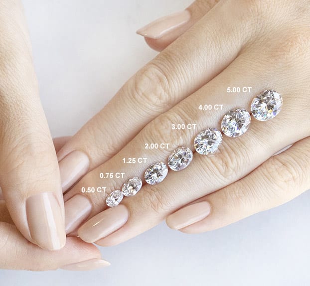 2.72 CT Oval Hidden Halo Moissanite Engagement Ring