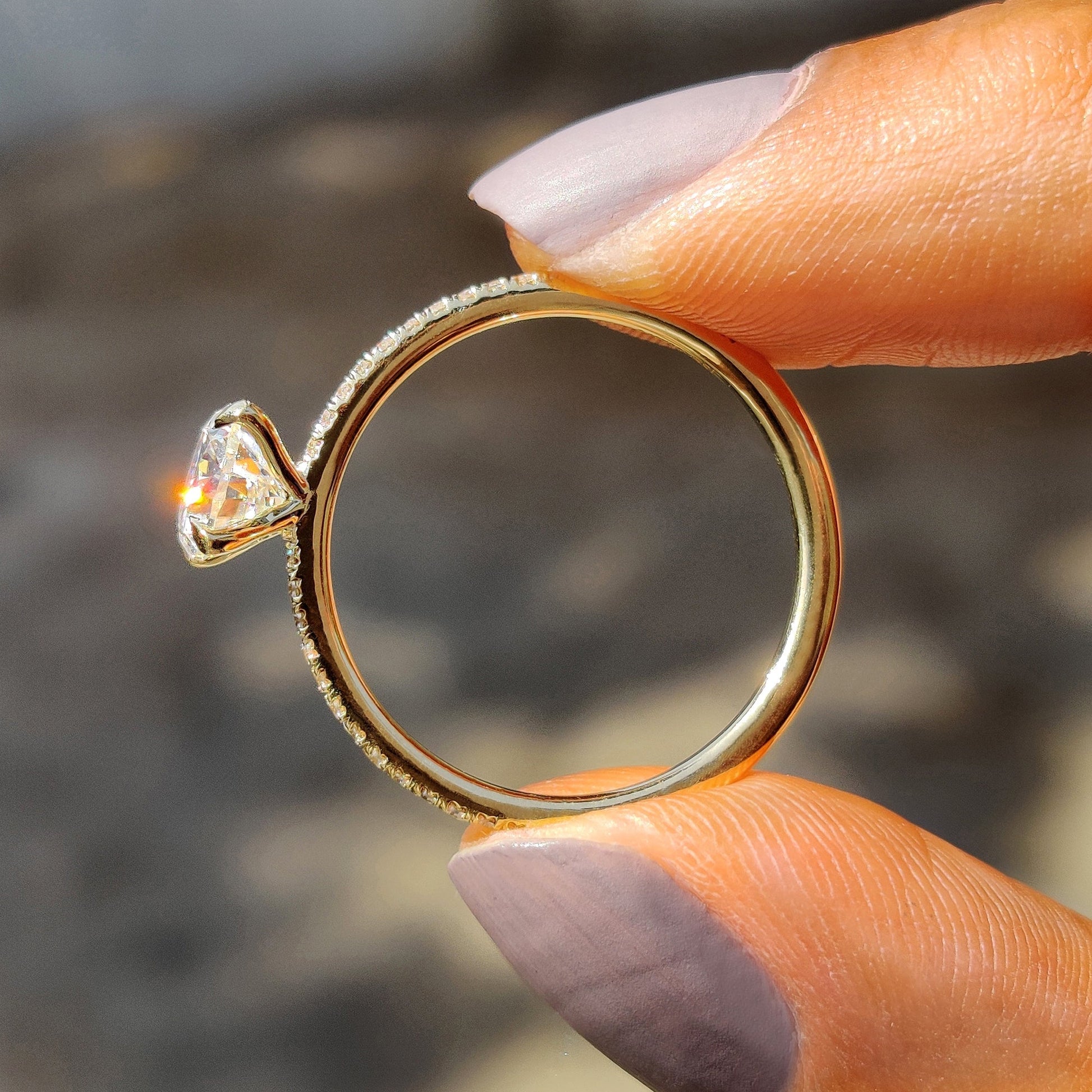 1 CT Pear Pave Moissanite Engagement Ring