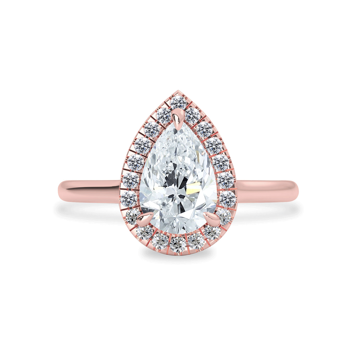 1.30 CT Pear Moissanite Halo Engagement Ring - farrellouise