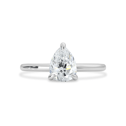 1.25 CT Pear Moissanite Hidden Halo Engagement Ring - farrellouise
