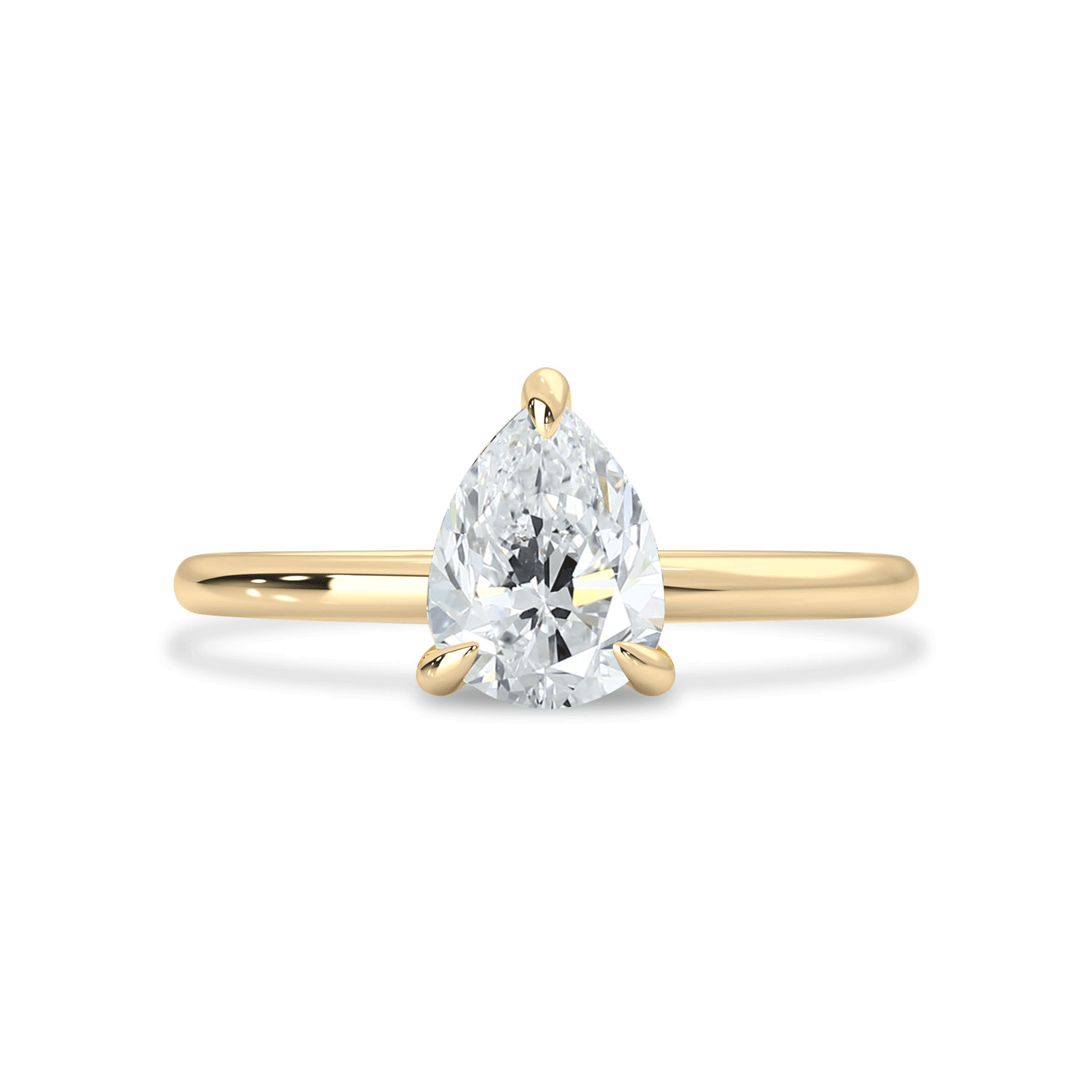 1.25 CT Pear Moissanite Hidden Halo Engagement Ring - farrellouise