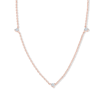 0.03 CT Round Shaped Moissanite Necklace In Multi Stone Design