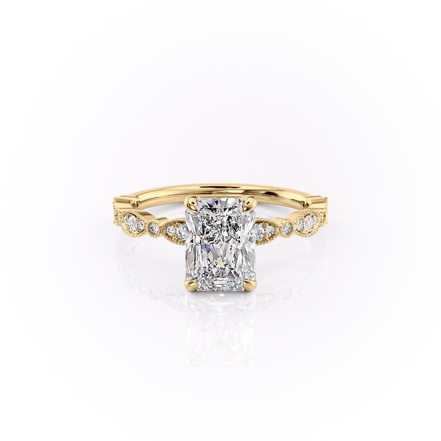 2.10 CT Radiant Milgrain Style Moissanite Engagement Ring 11