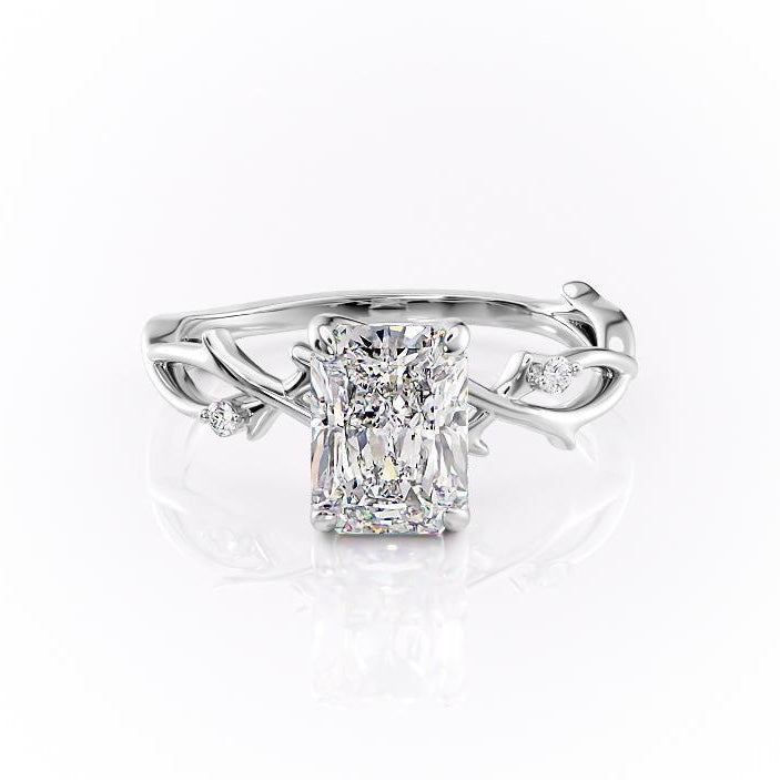 2.10 CT Radiant Pave Moissanite Engagement Ring