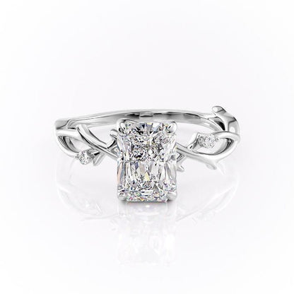 2.10 CT Radiant Pave Moissanite Engagement Ring
