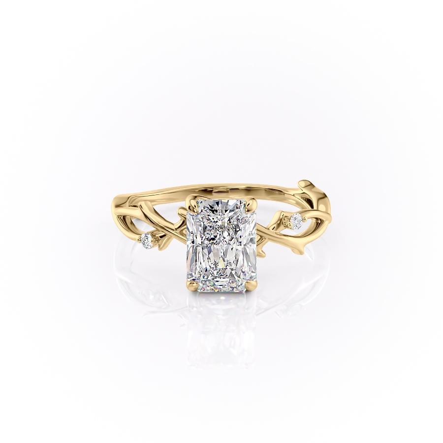 2.10 CT Radiant Pave Moissanite Engagement Ring