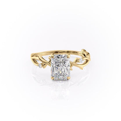 2.10 CT Radiant Pave Moissanite Engagement Ring