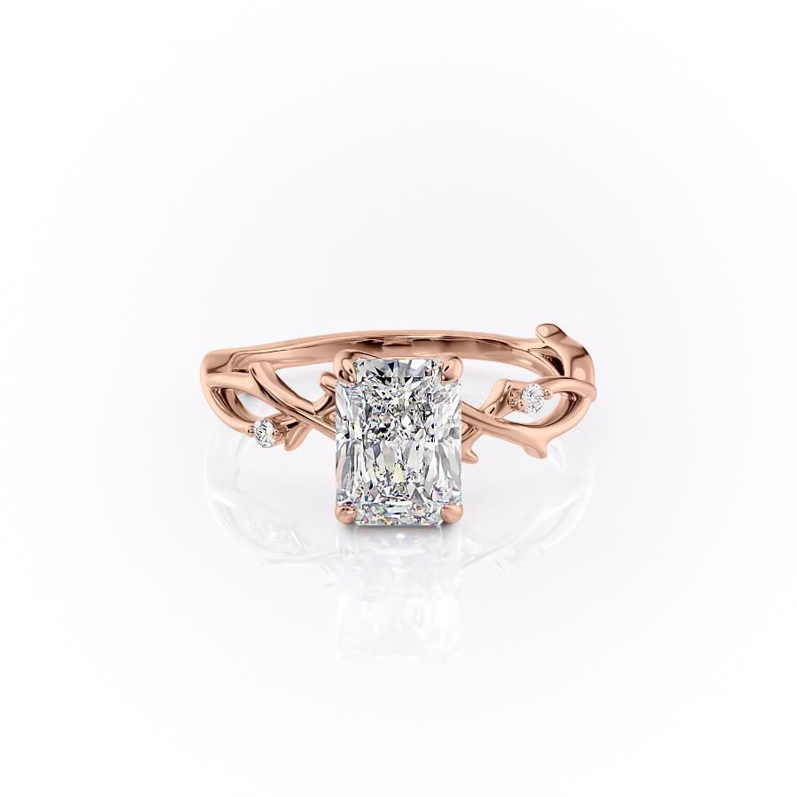 2.10 CT Radiant Pave Moissanite Engagement Ring