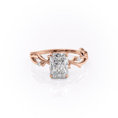 2.10 CT Radiant Pave Moissanite Engagement Ring
