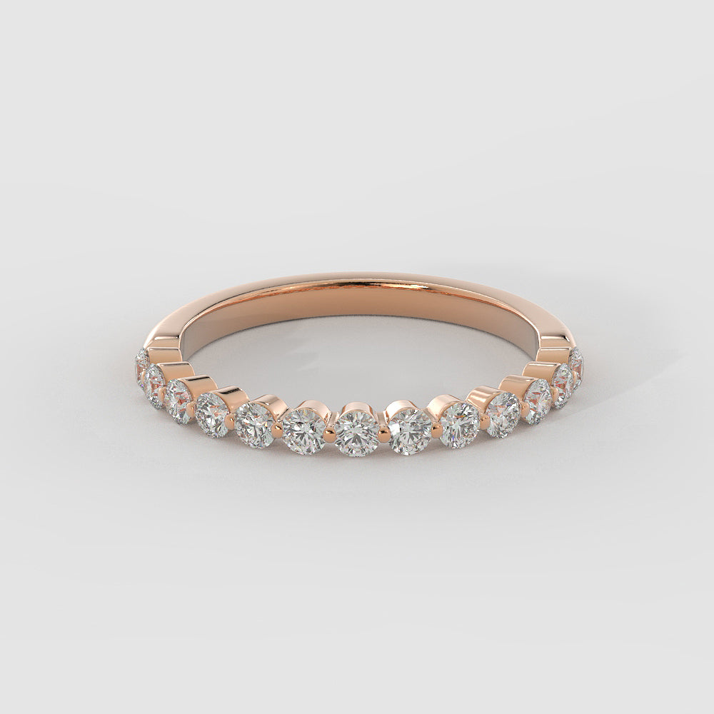 0.35 TCW Round Half Eternity Moissanite Wedding Band