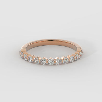0.35 TCW Round Half Eternity Moissanite Wedding Band