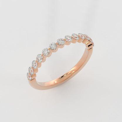 0.35 TCW Round Half Eternity Moissanite Wedding Band