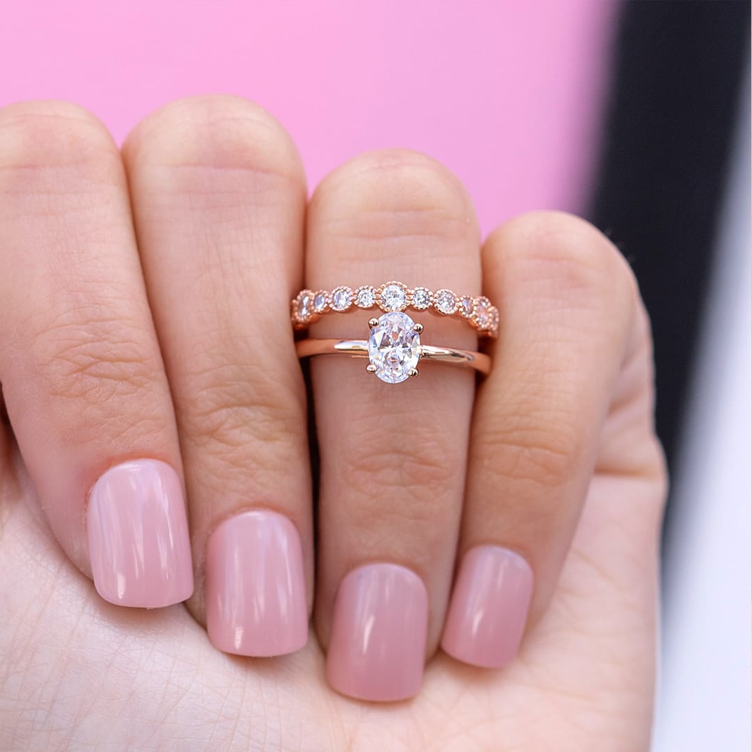 1.33 CT Oval Solitaire Moissanite Engagement Ring