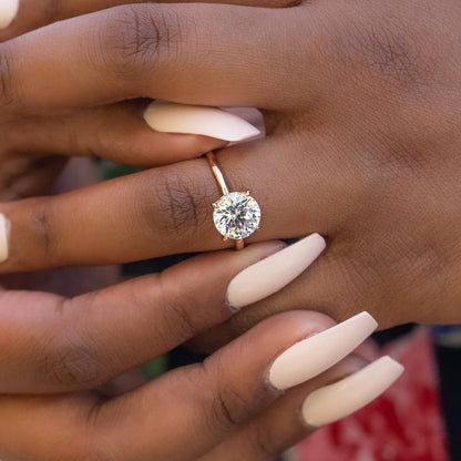 3 CT Round Hidden Halo Moissanite Engagement Ring