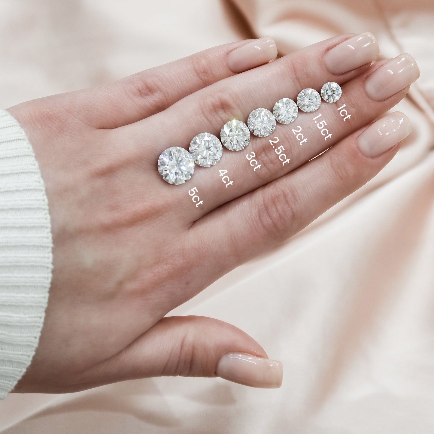 1.60 CT Round Hidden Halo & Pave Moissanite Engagement Ring