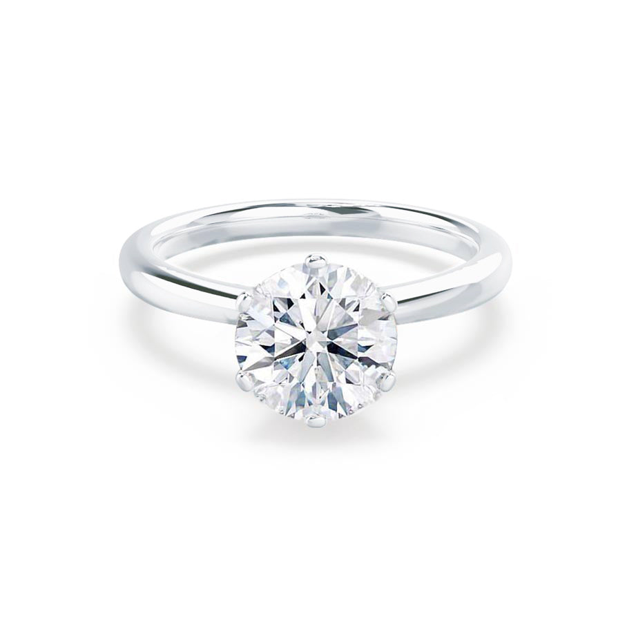 1 CT Round Solitaire Moissanite Engagement Ring