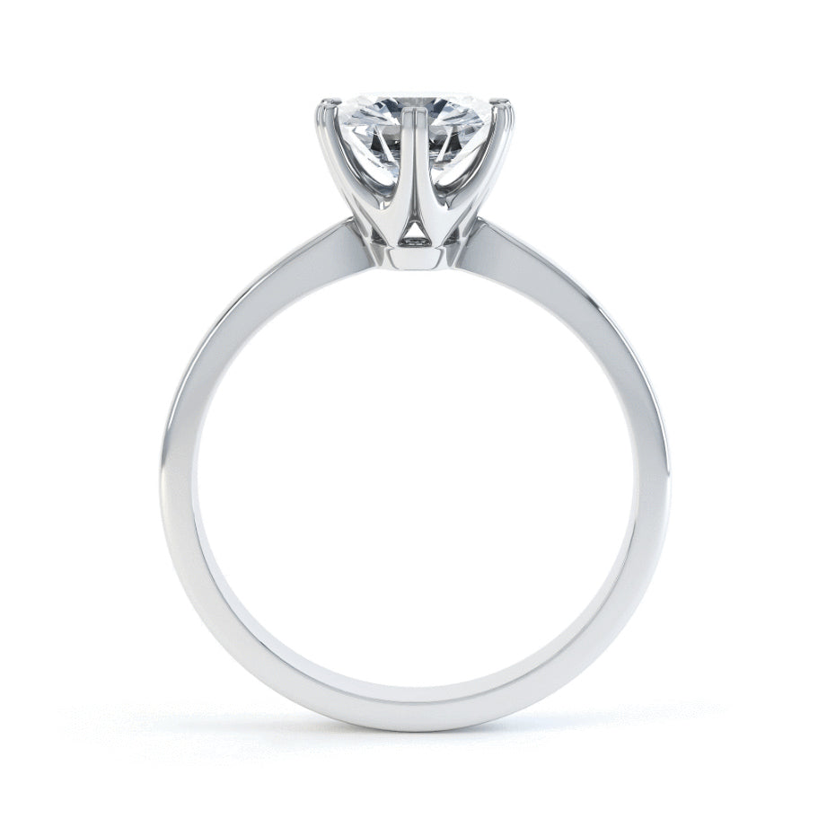 1 CT Round Solitaire Moissanite Engagement Ring
