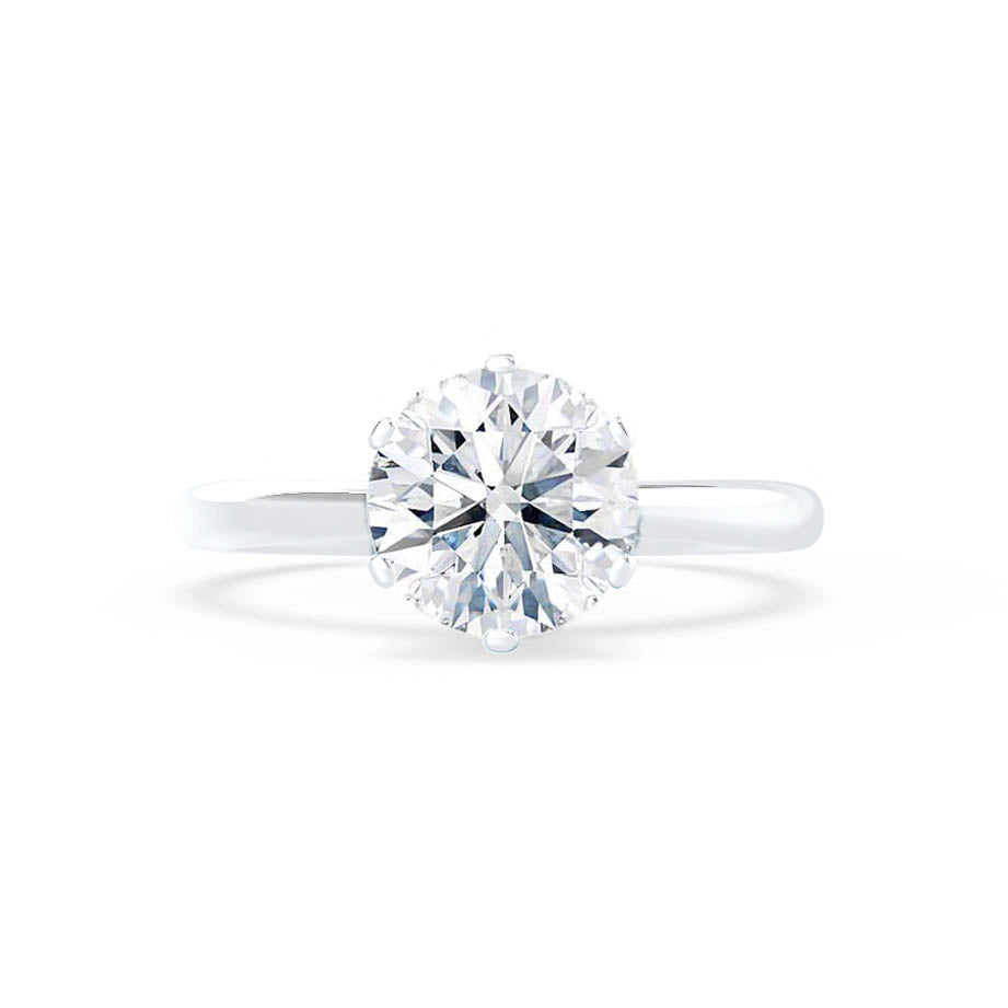 1 CT Round Solitaire Moissanite Engagement Ring