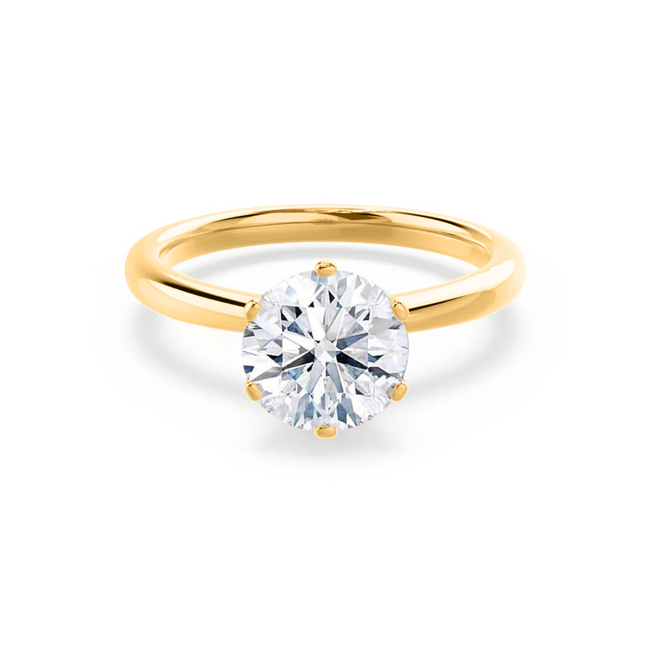 1.5 CT Round Solitaire Moissanite Engagement Ring