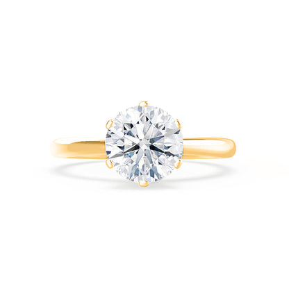 1.5 CT Round Solitaire Moissanite Engagement Ring