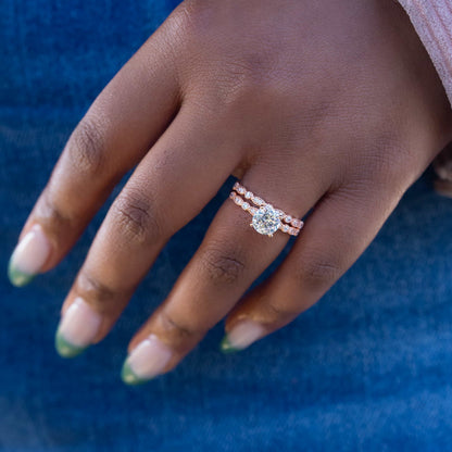 1.8 CT Round Pave Moissanite Engagement Ring