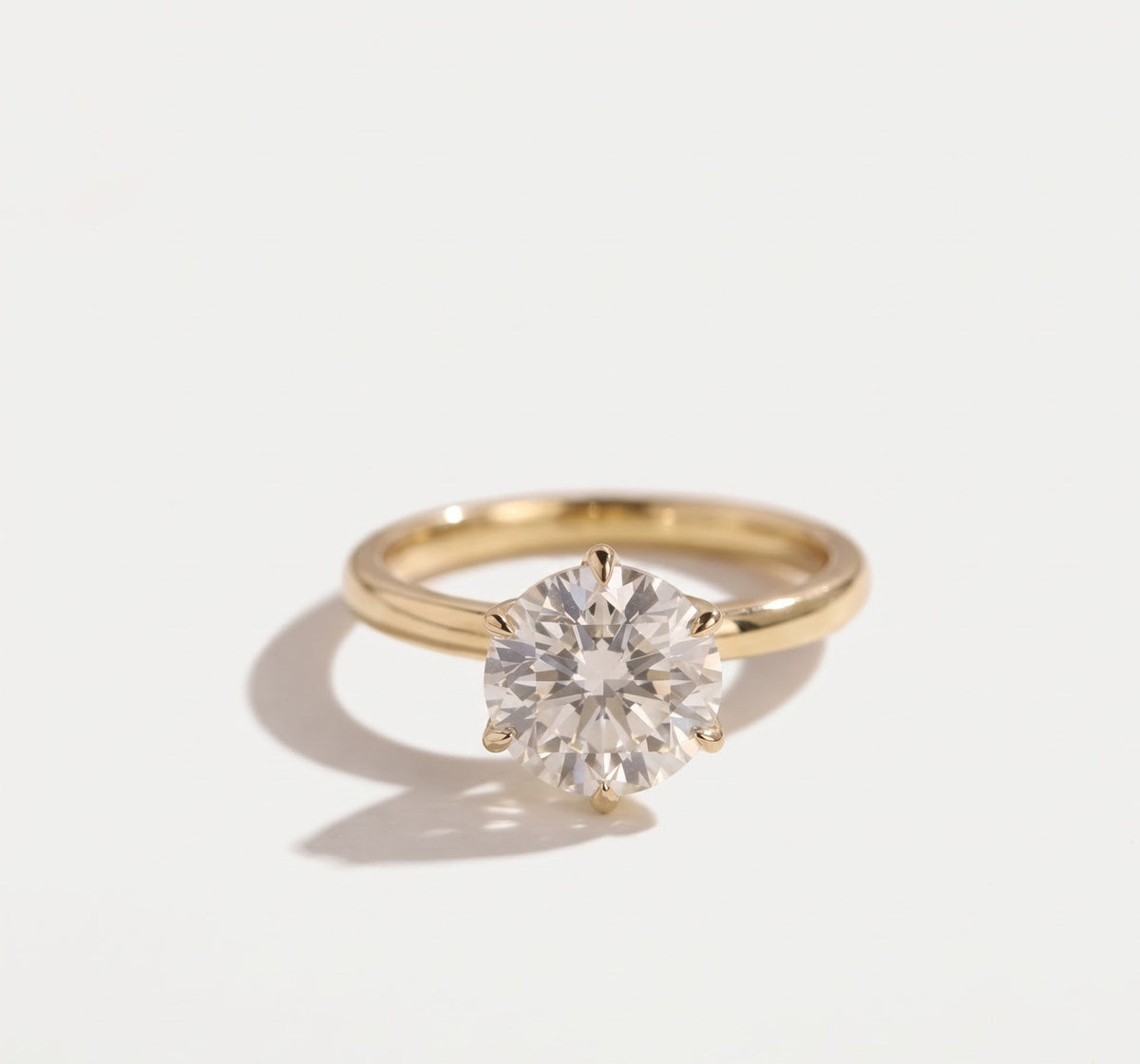 2 CT Round Solitaire Moissanite Engagement Ring