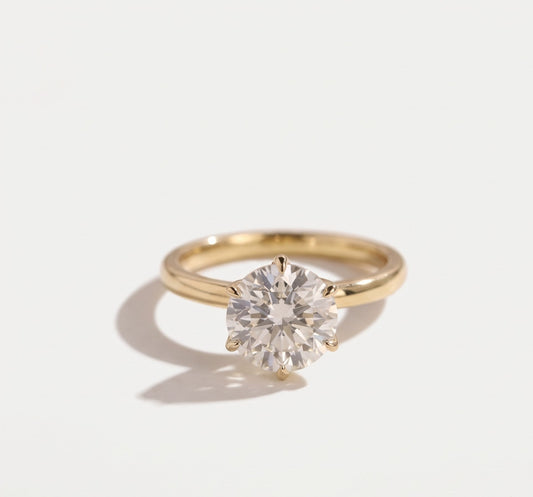 2 CT Round Solitaire Moissanite Engagement Ring