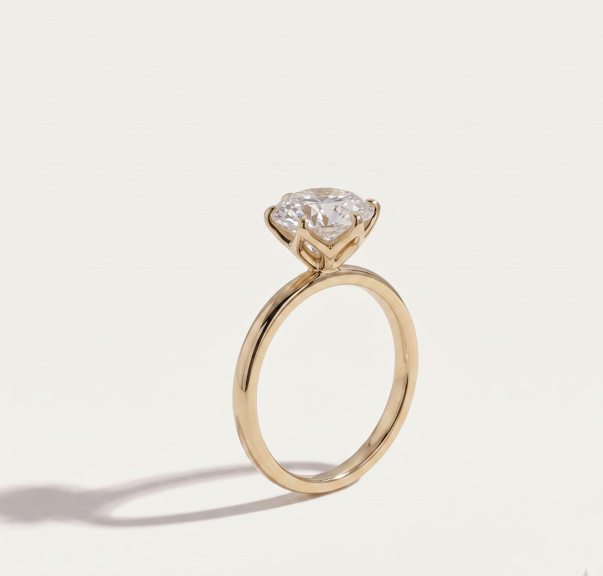 2 CT Round Solitaire Moissanite Engagement Ring