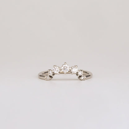 0.24 TCW Round Curved Moissanite Wedding Band