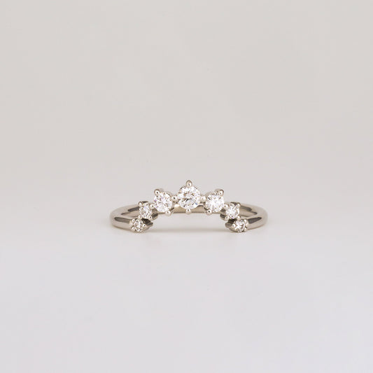 0.24 TCW Round Curved Moissanite Wedding Band