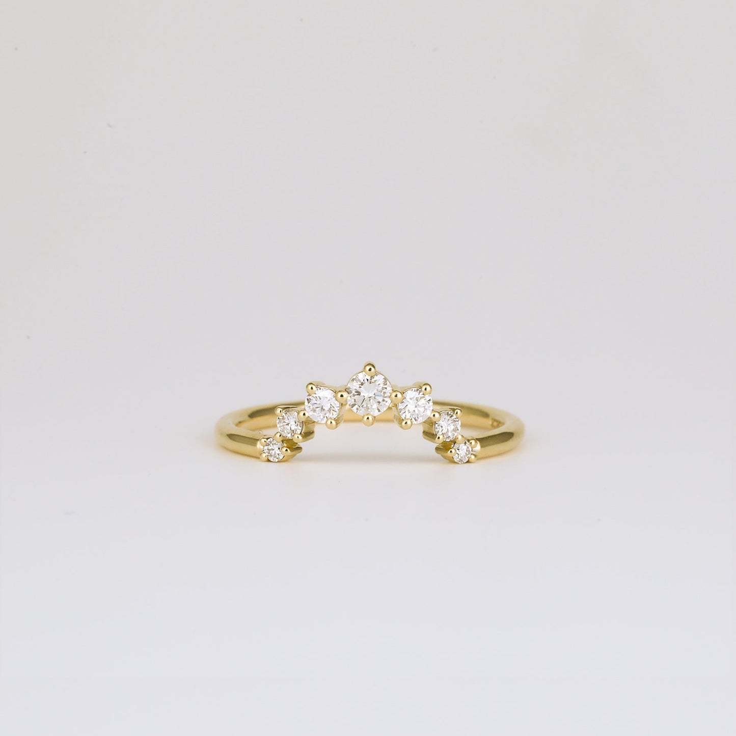 0.24 TCW Round Curved Moissanite Wedding Band