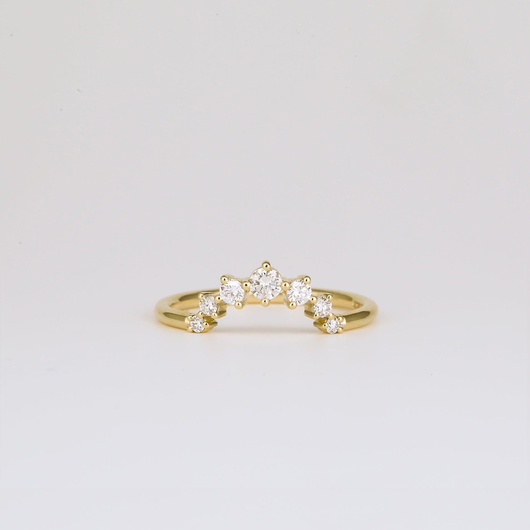 0.24 TCW Round Curved Moissanite Wedding Band