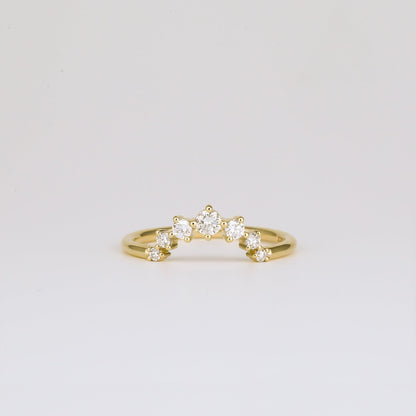 0.24 TCW Round Curved Moissanite Wedding Band