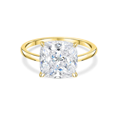 3.5 CT Cushion Hidden Halo Moissanite Engagement Ring