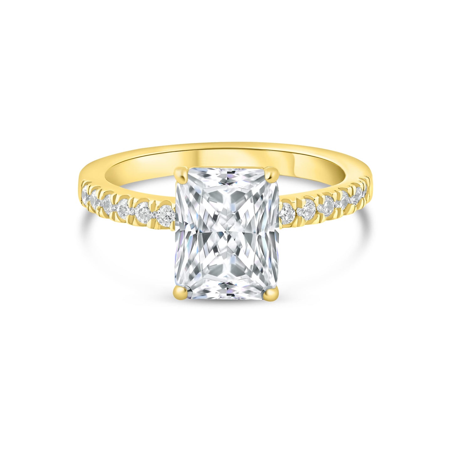 3 CT Radiant Pave Moissanite Engagement Ring