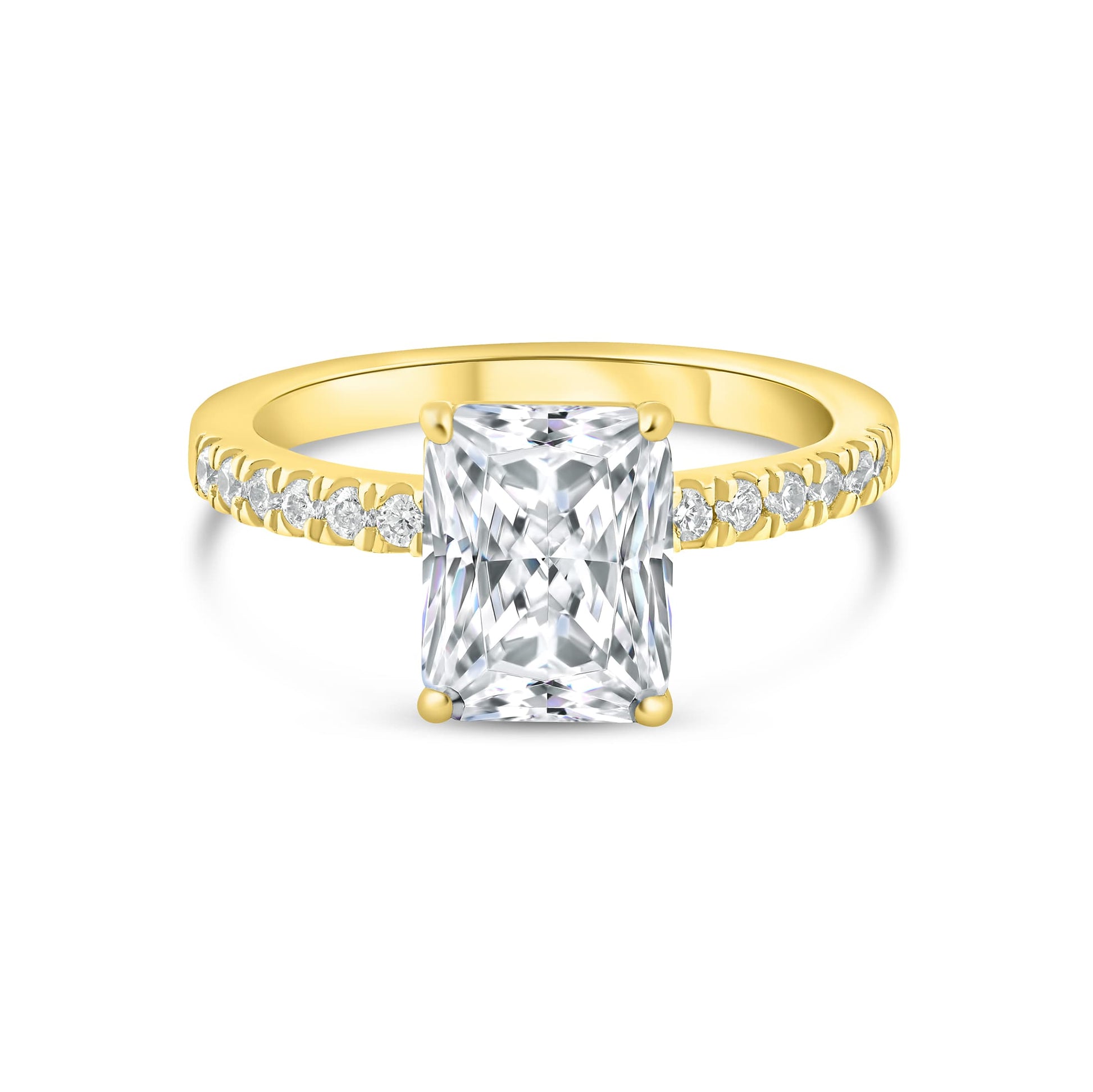3 CT Radiant Pave Moissanite Engagement Ring