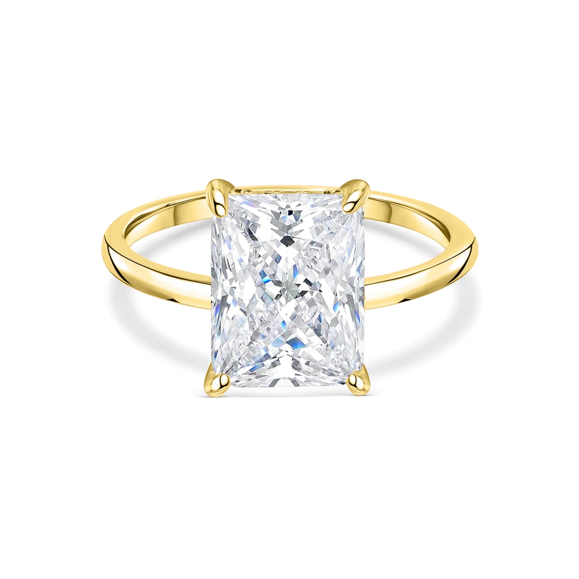 3 CT Radiant Hidden Halo Moissanite Engagement Ring