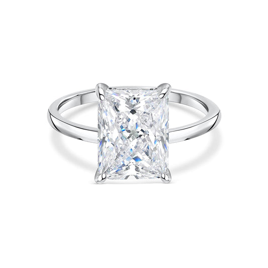3 CT Radiant Hidden Halo Moissanite Engagement Ring