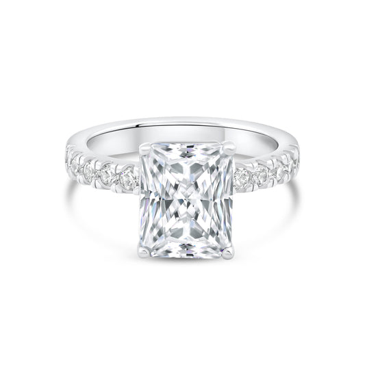 3 CT Radiant Pave Moissanite Engagement Ring