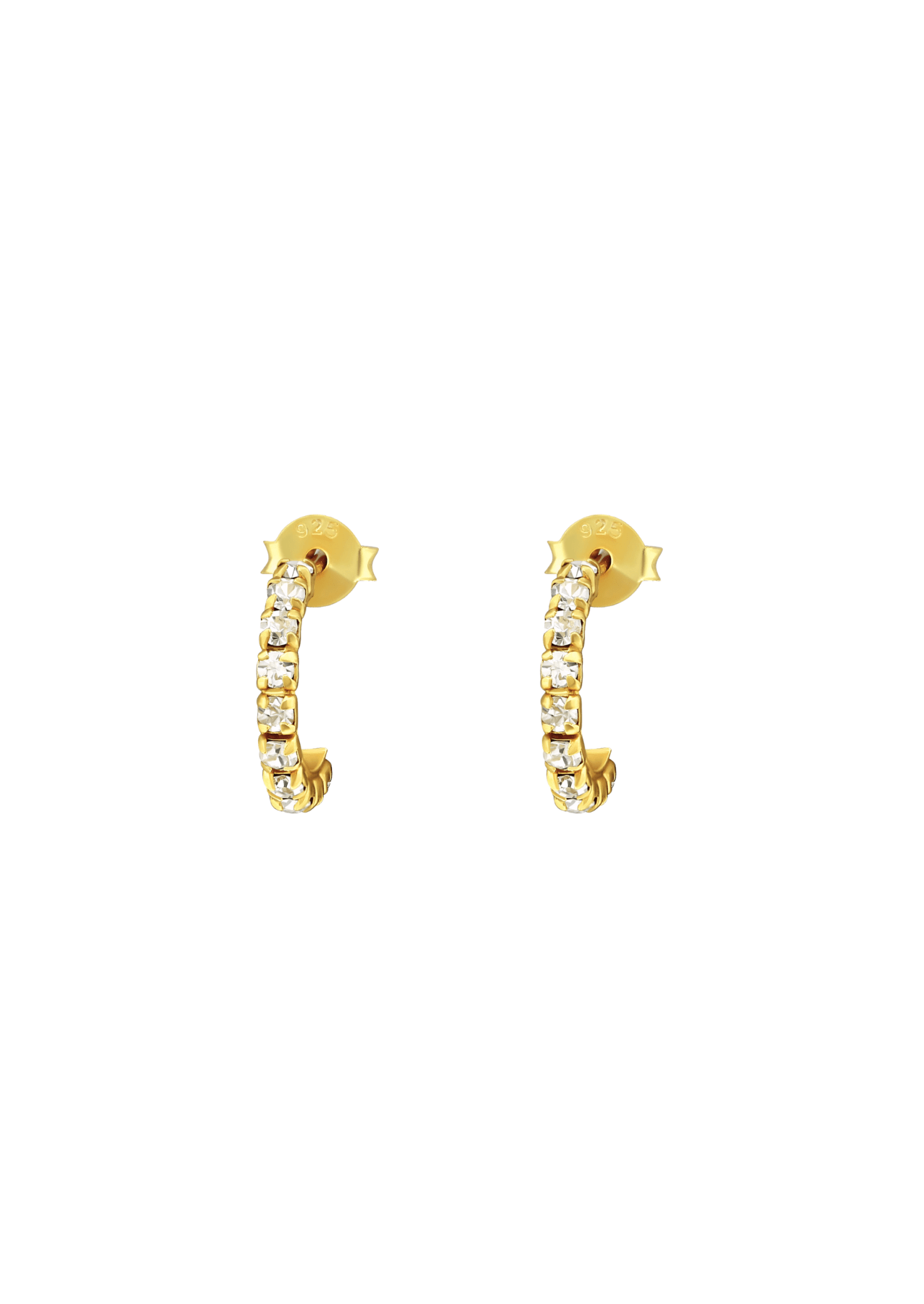 0.3 TCW Round Cut Moissanite Huggies Earrings