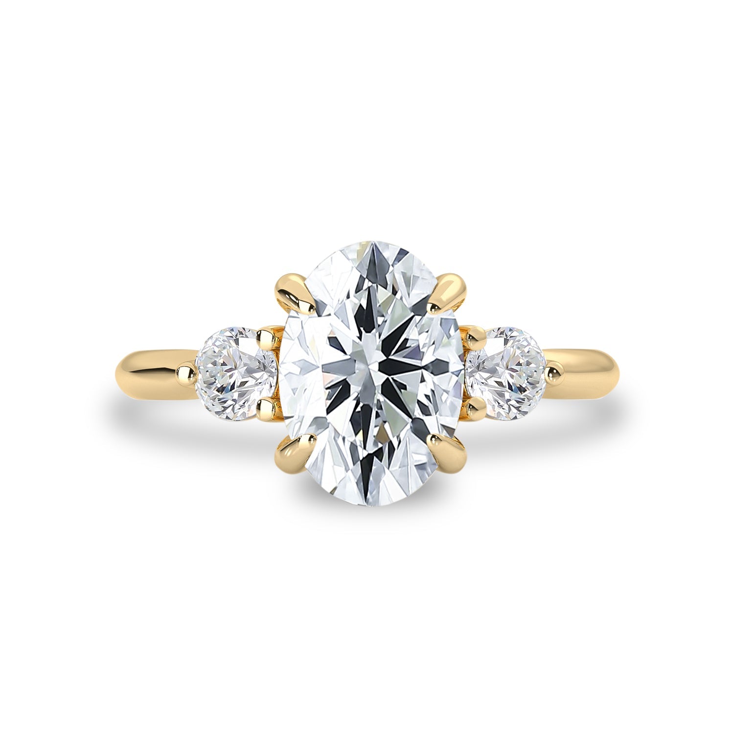 2.30 CT Oval Moissanite Three Stone Engagement Ring - farrellouise