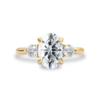 2.30 CT Oval Moissanite Three Stone Engagement Ring - farrellouise