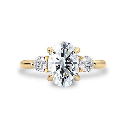 2.30 CT Oval Moissanite Three Stone Engagement Ring - farrellouise