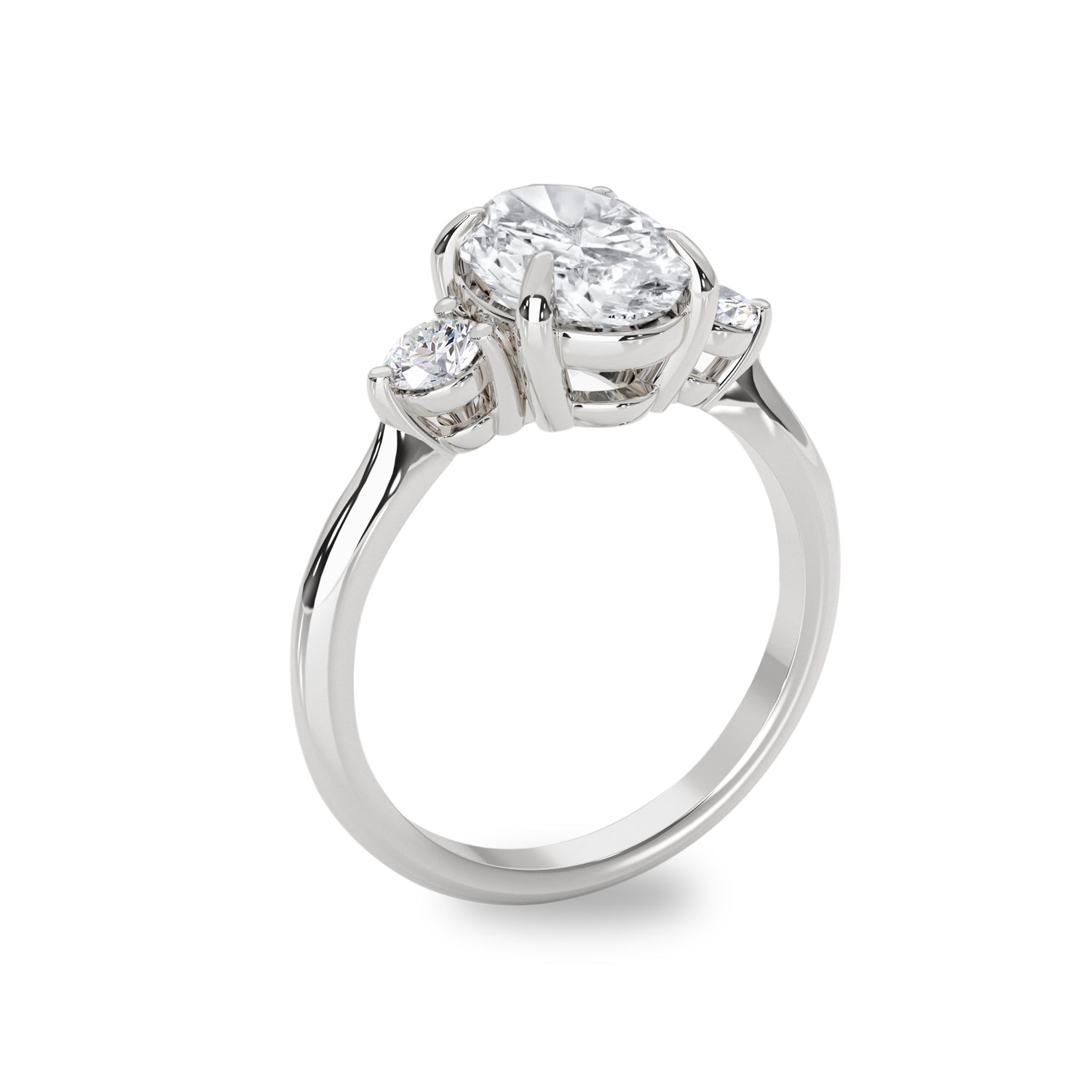 2.30 CT Oval Moissanite Three Stone Engagement Ring - farrellouise