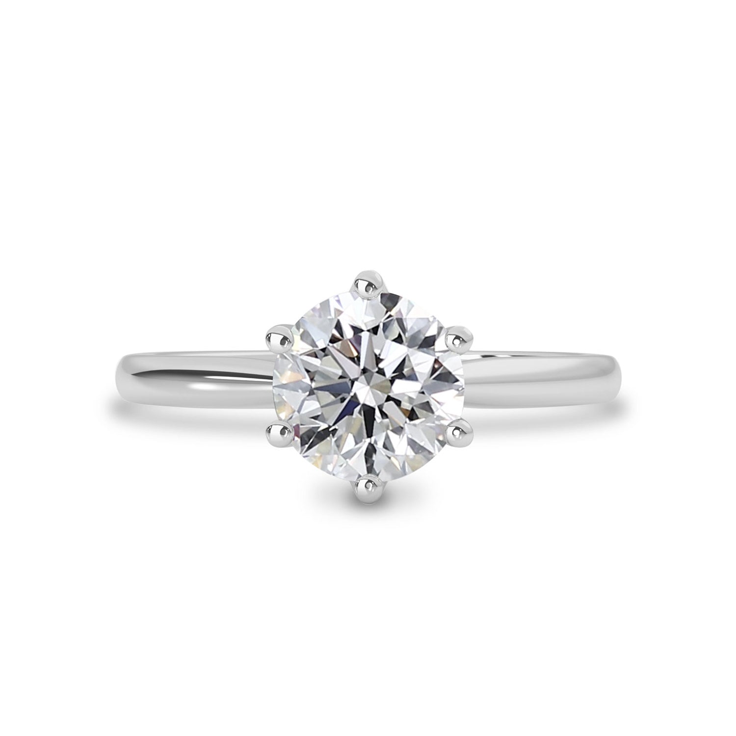 1.30 CT Round Moissanite Solitaire Engagement Ring - farrellouise