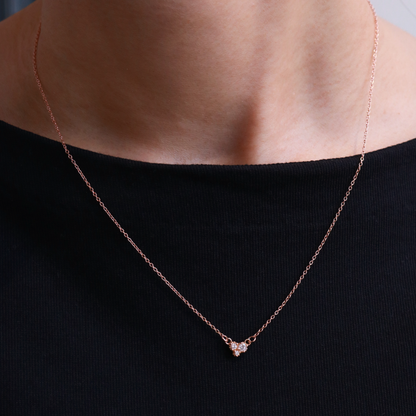 0.11 CT Round Shaped Moissanite Necklace In Multi Stone Design