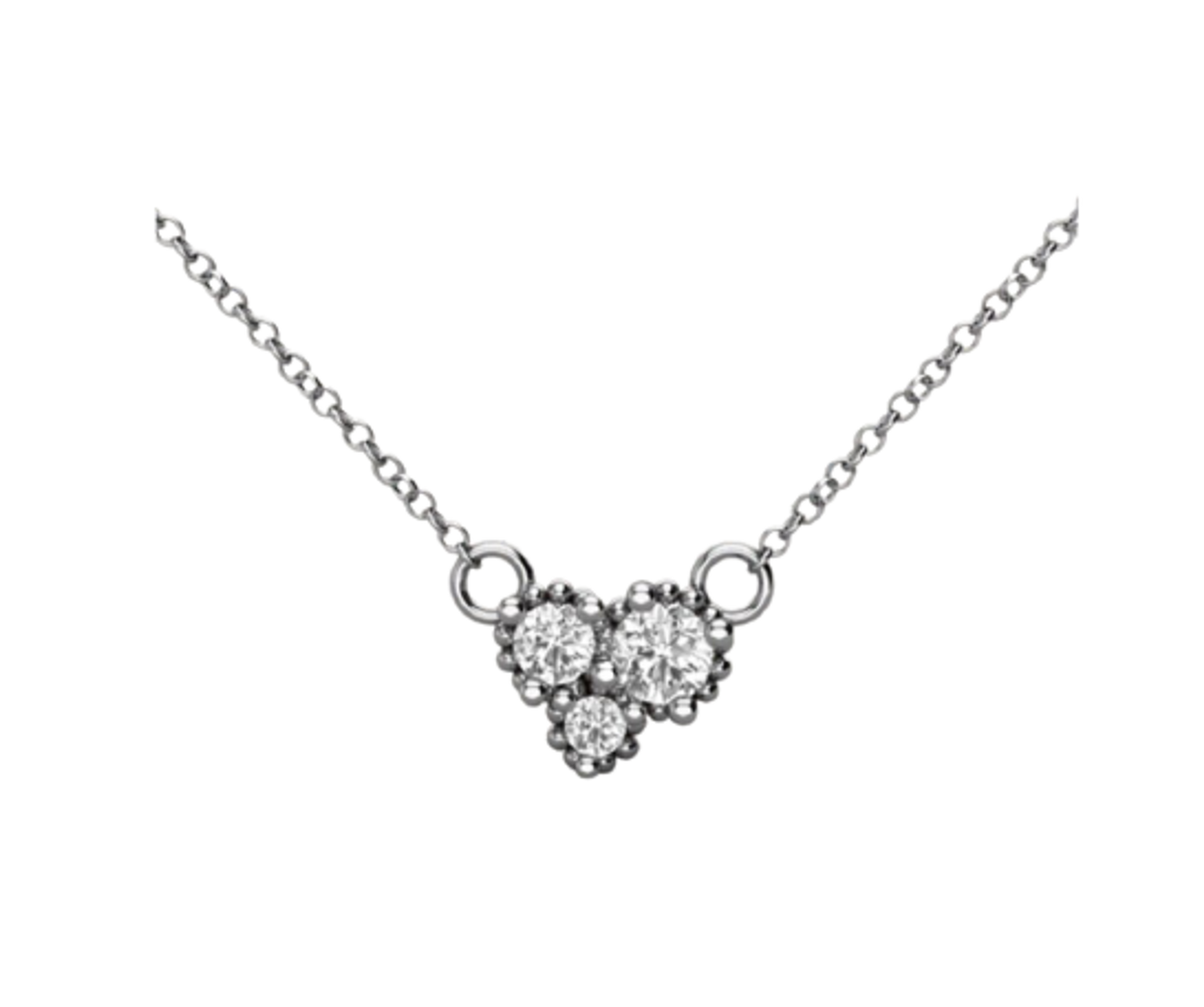 0.11 CT Round Shaped Moissanite Necklace In Multi Stone Design