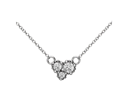 0.11 CT Round Shaped Moissanite Necklace In Multi Stone Design